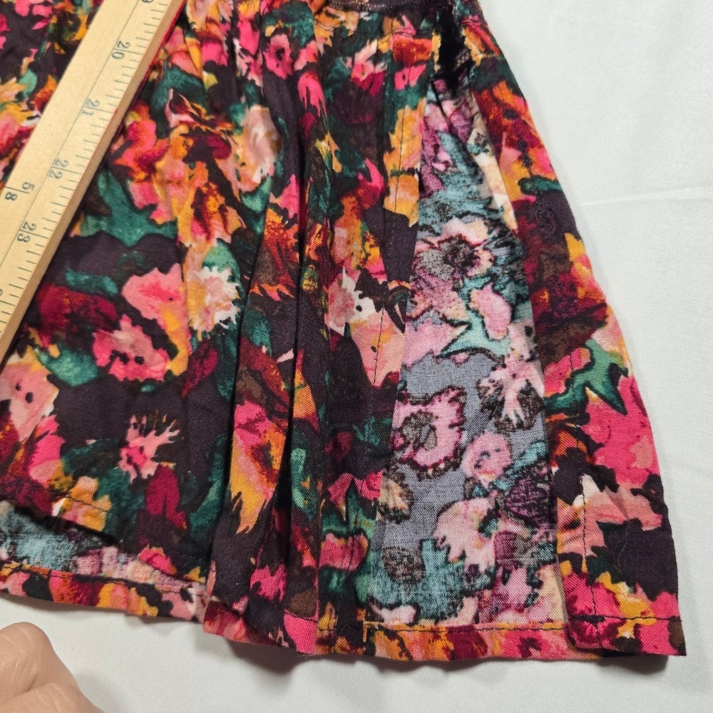 Maurices Womens XS Floral Smocked Empire Waist Tunic Top Long Sleeve Boho indie - Picture 8 of 11